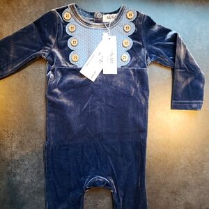 KOKAO Blue Velvet Footie 9M NWT
